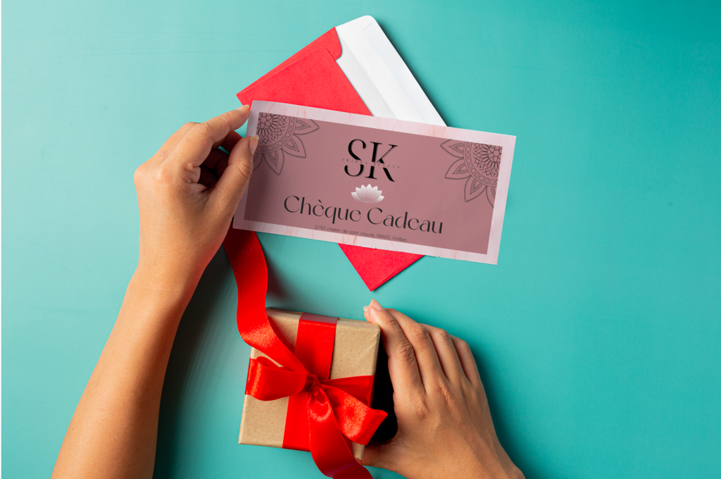 mockup cheque cadeau skinea beauty