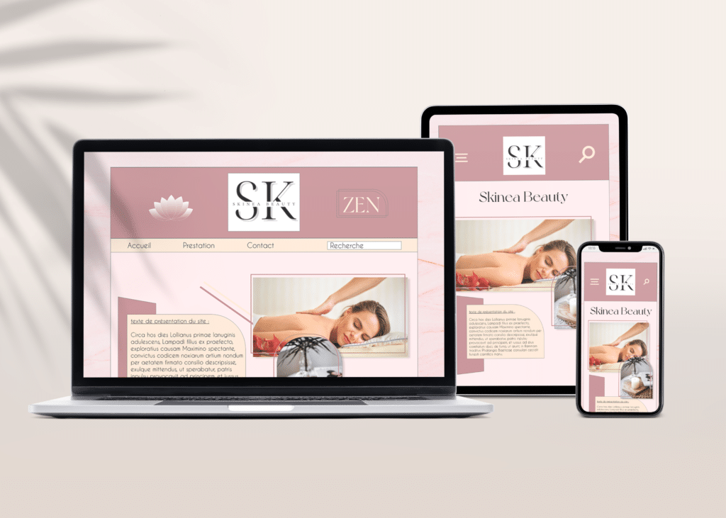 mockup site web skinea beauty